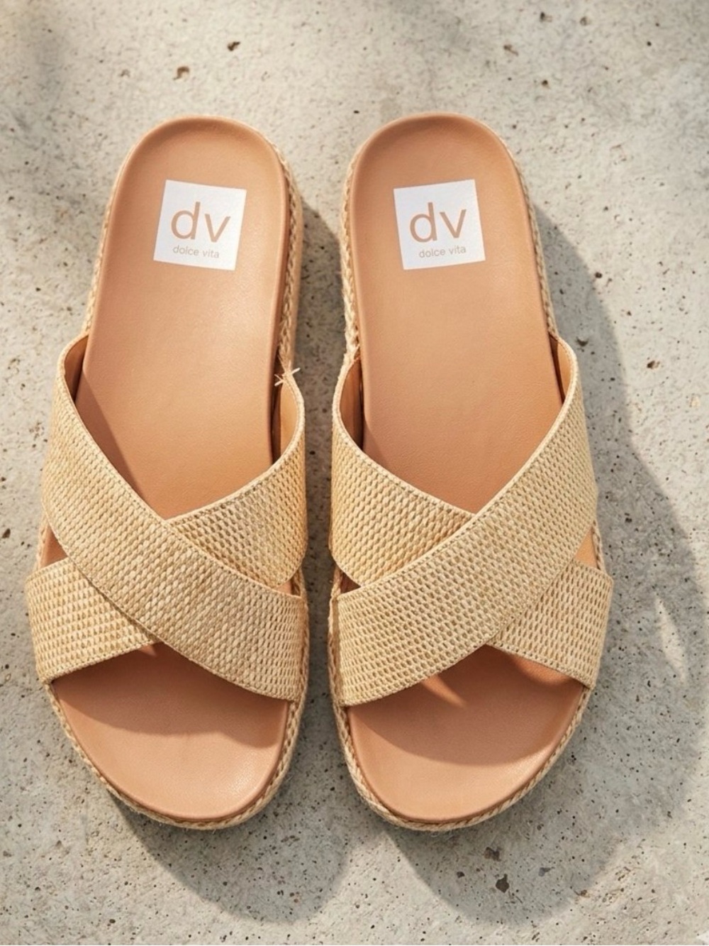 Dv Dolce vita Stylla Women's Woven Crisscross Platform Slide Sandals Size 7.5